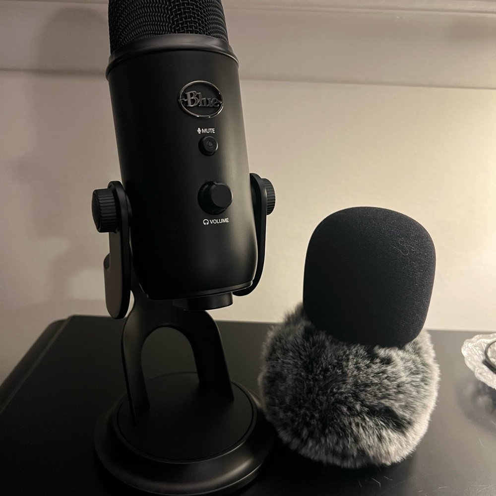 Logitech Blue Yeti Blackout USB Microphone with Stand and Mic Covers